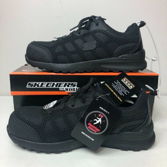 Skechers Electrical Hazard Comp Toe Work Memory Foam Sneakers Womens 8.5 Black - Picture 2 of 12